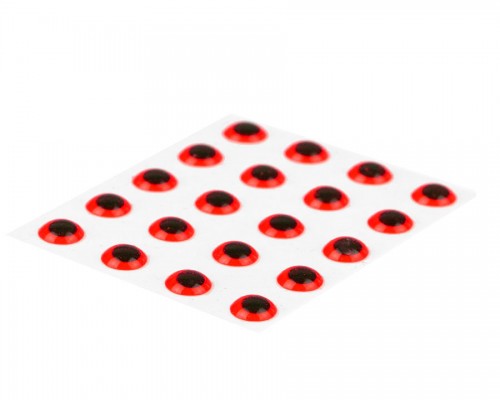 3D Epoxy Eyes, Fluo Red, 2.6 mm
